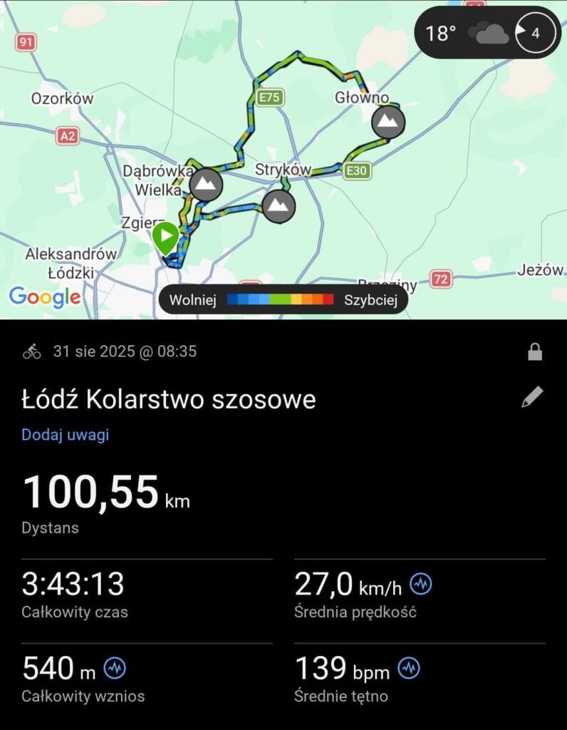 Pierwsze 100 km na rowerze