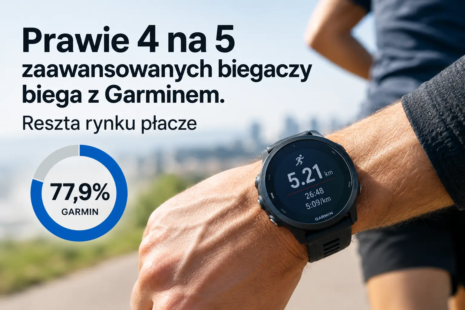Prawie 4 na 5 zaawansowanych biegaczy biega z Garminem. Reszta rynku płacze 5 Garmin udział w rynku