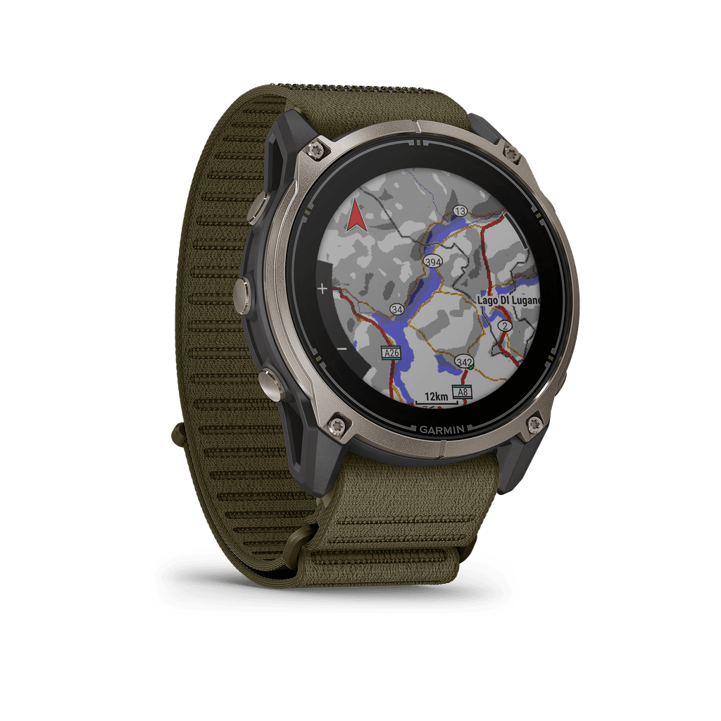 Garmin Enduro 4 oficjalnie. 320 godzin na jednym ładowaniu i tylko 66 gramów wagi 2 Enduro4 olive drab front right 0006 map contour shading 2 metric